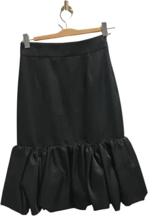 Prada Vintage Pre-owned Wool bottoms Zwart Dames