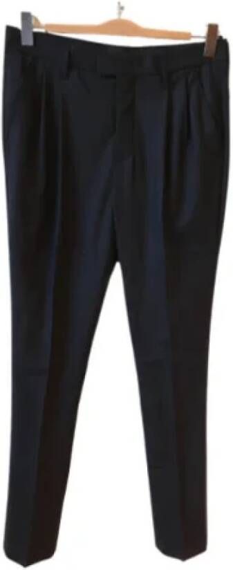 Prada Vintage Pre-owned Wool bottoms Zwart Dames