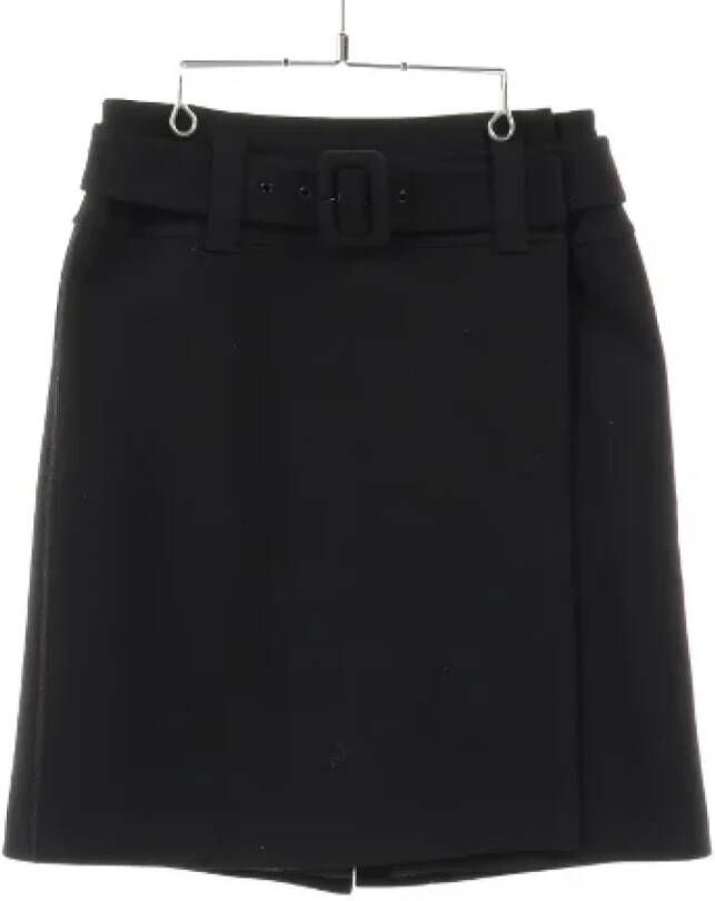 Prada Vintage Pre-owned Wool bottoms Zwart Dames