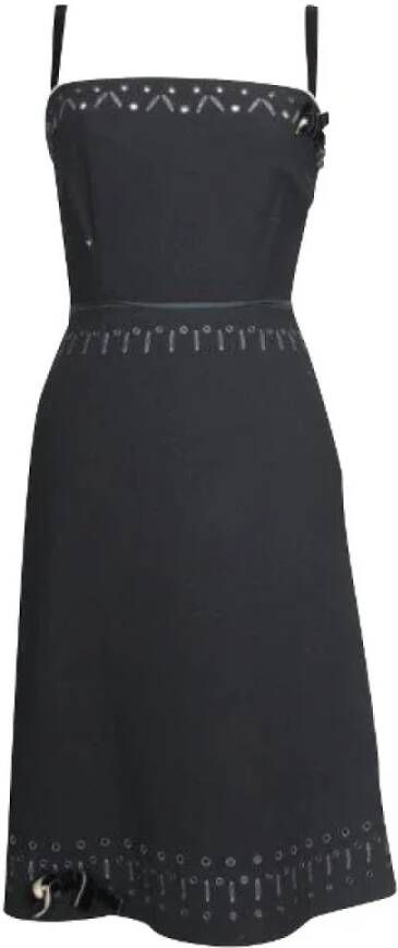 Prada Vintage Pre-owned Wool dresses Zwart Dames