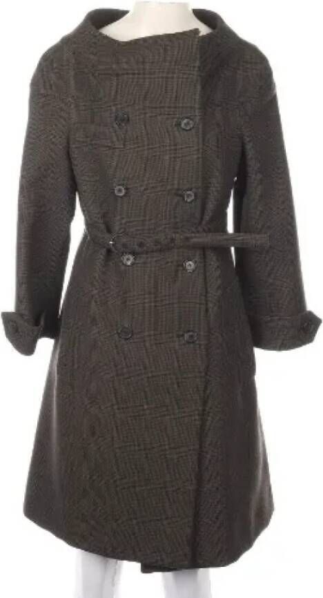 Prada Vintage Pre-owned Wool outerwear Grijs Dames