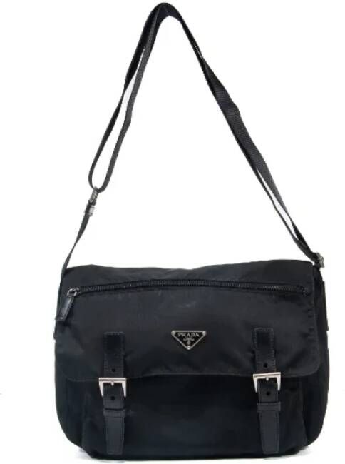Prada Vintage Pre-owned Wool prada-bags Zwart Dames