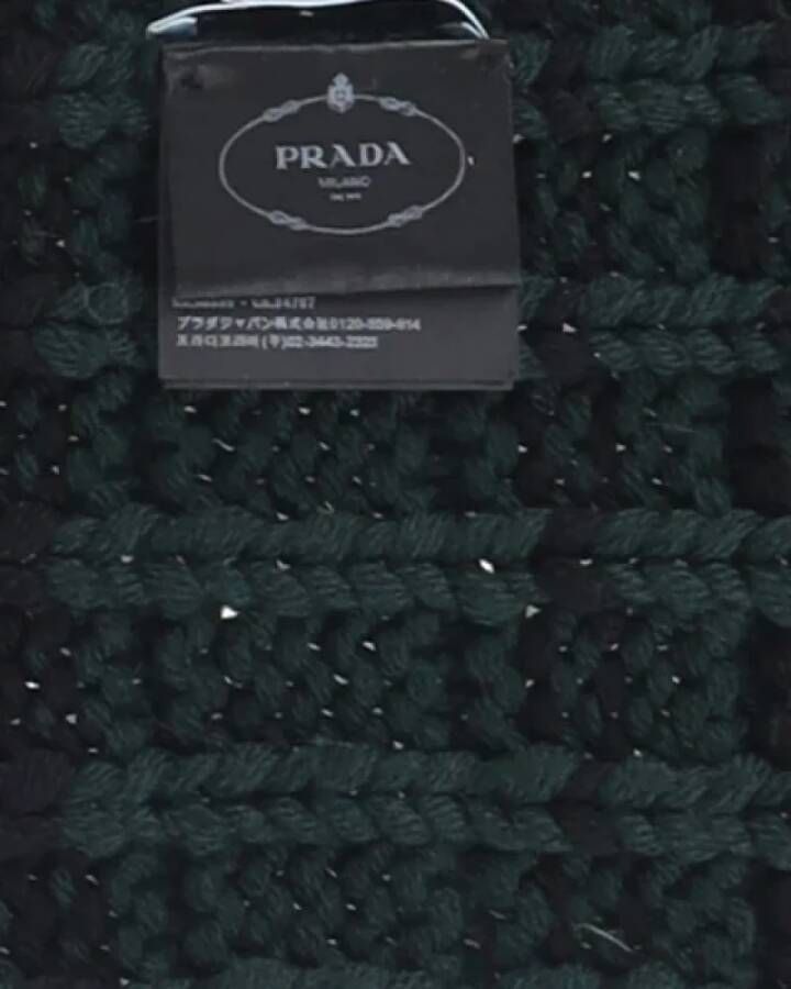 Prada Vintage Pre-owned Wool scarves Groen Dames