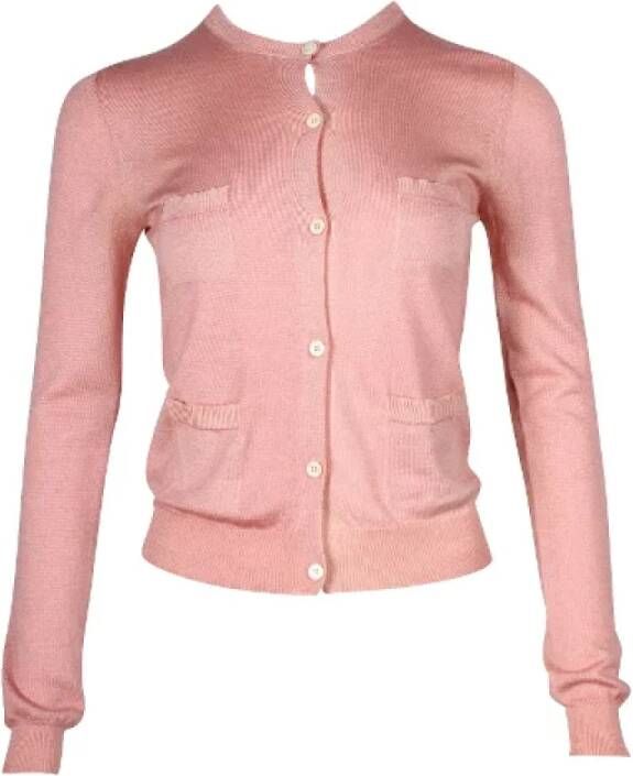 Prada Vintage Tweedehands gebreide kleding en sweatshirt Roze Dames