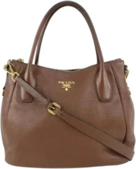 Prada Vintage Tweedehands handtas Bruin Dames