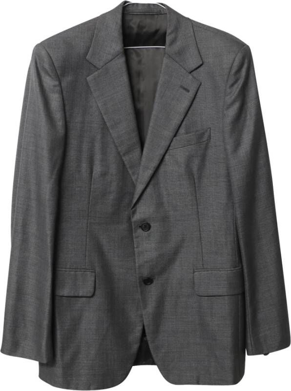 Prada Vintage Tweedehands pak en broek in wol gezet Grijs Heren