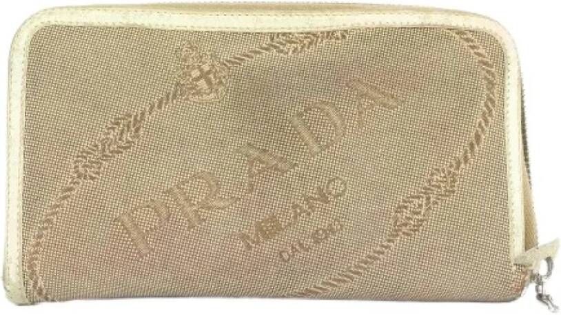 Prada Vintage Tweedehands portemonnees Beige Dames
