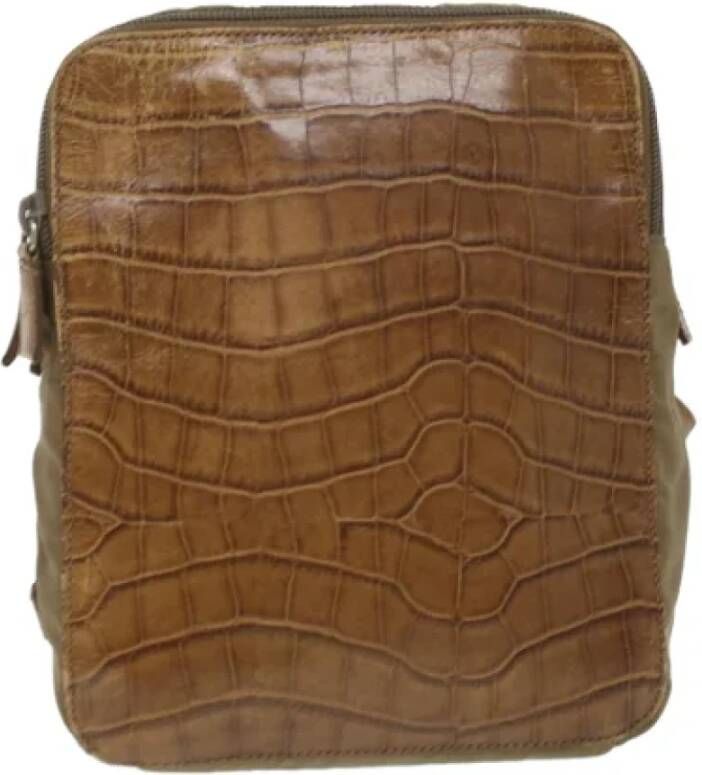 Prada Vintage Tweedehands rugzak Bruin Dames