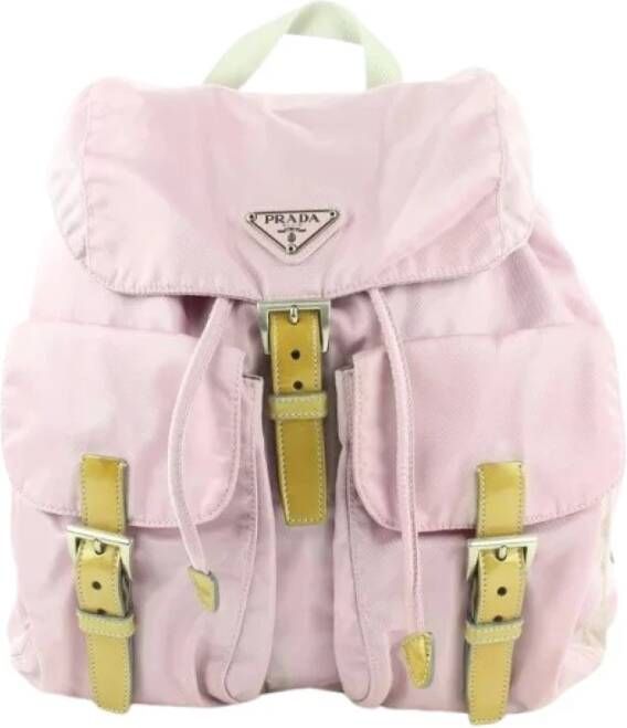 Prada Vintage Tweedehands rugzak Roze Dames