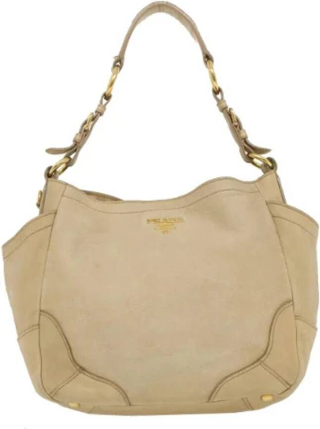 Prada Vintage Tweedehands schoudertas Beige Dames