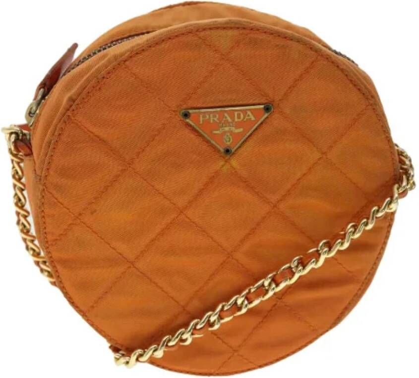 Prada Vintage Tweedehands schoudertas Oranje Dames