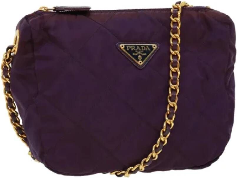 Prada Vintage Tweedehands schoudertas Purple Dames