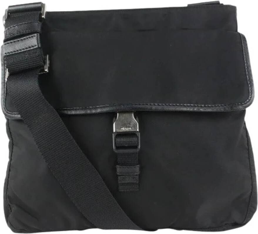 Prada Vintage Tweedehands schoudertas Zwart Dames