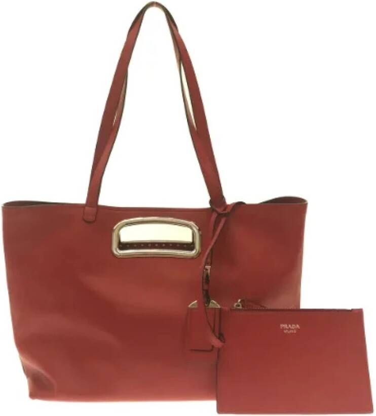 Prada Vintage Voldoende lederen bakken Rood Dames