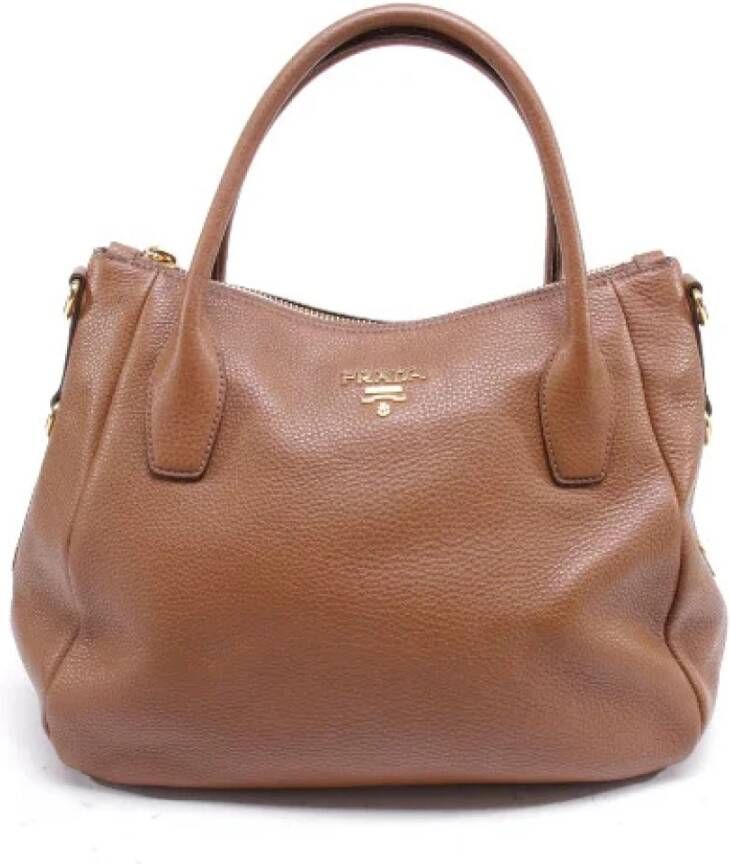 Prada Vintage Voldoende lederen handtassen Bruin Dames