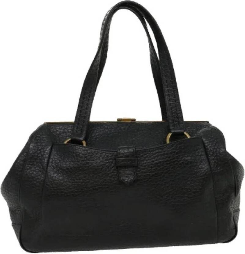 Prada Vintage Voldoende lederen schoudertas Zwart Dames