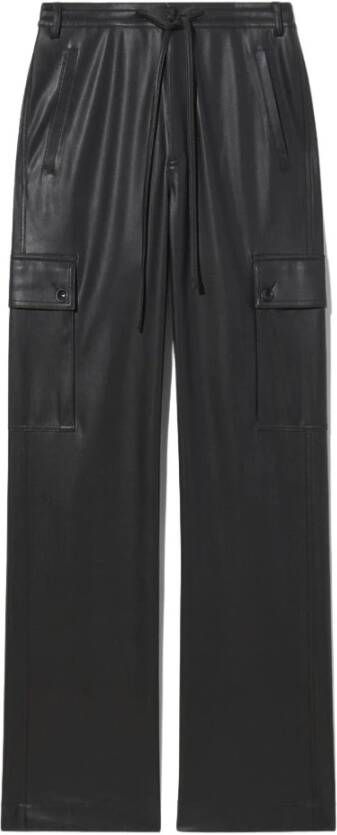 Proenza Schouler Faux Leren Trekkoord Cargo Broek Black Dames