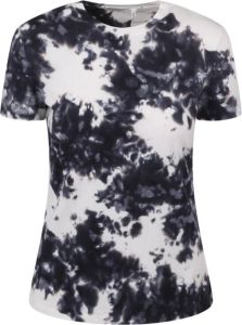 Proenza Schouler Tie-dye Katoenen T-shirt met Verhoogd Logo Wit Dames