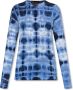 Proenza Schouler Edgy Tie-Dye T-Shirt met Leren Details Blue Dames - Thumbnail 1