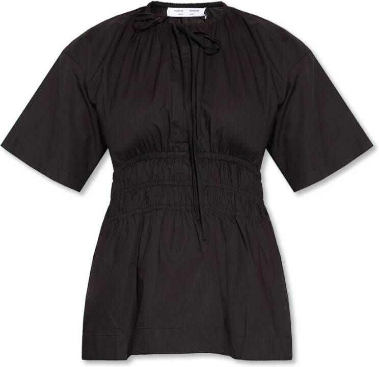 Proenza Schouler Zwarte Blouse met Trekkoord Upgrade je Garderobe met deze Blouse voor Vrouwen Black Dames
