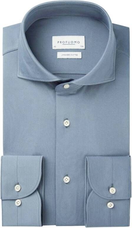 Profuomo Blauw X-Cutaway Overhemd Blauw Heren