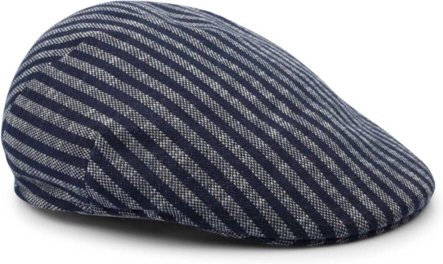 Profuomo Flat Capavy Gestreept Blauw Heren