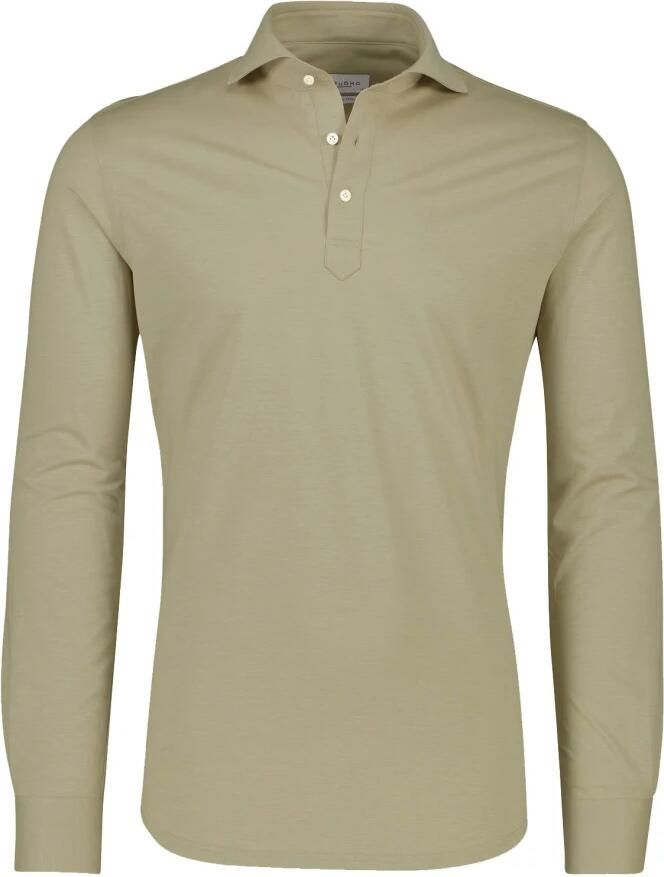 Profuomo Beige Lange Mouw Gebreide Polo Green Heren