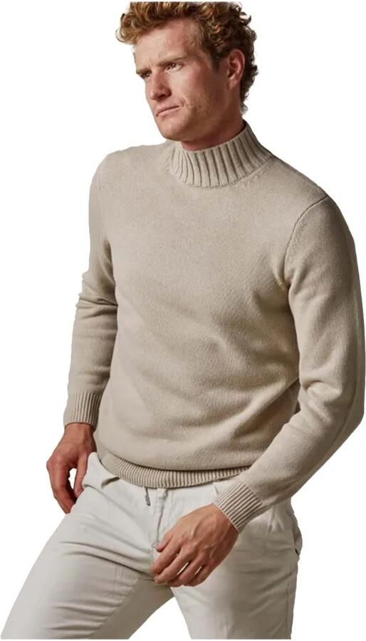 PROFUOMO Heren Truien & Vesten Pullover Mock Neck Beige - Foto 2