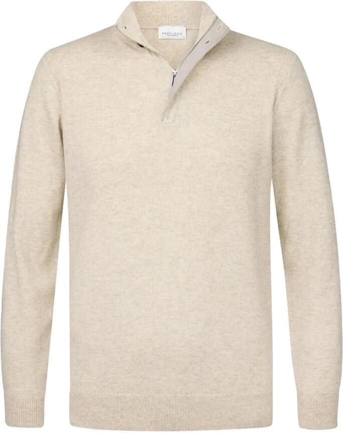 PROFUOMO Heren Truien & Vesten Pullover Half Zip Button Bruin - Foto 4