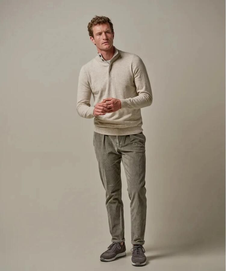 PROFUOMO Heren Truien & Vesten Pullover Half Zip Button Bruin - Foto 2