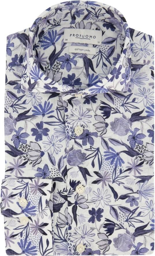 Profuomo Vrijetijdsoverhemd met all-over motief model 'CUTAWAY' - Foto 2