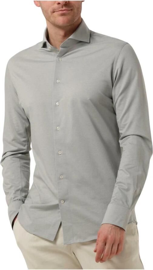 Profuomo business overhemd slim fit grijs effen knitted katoen - Foto 7