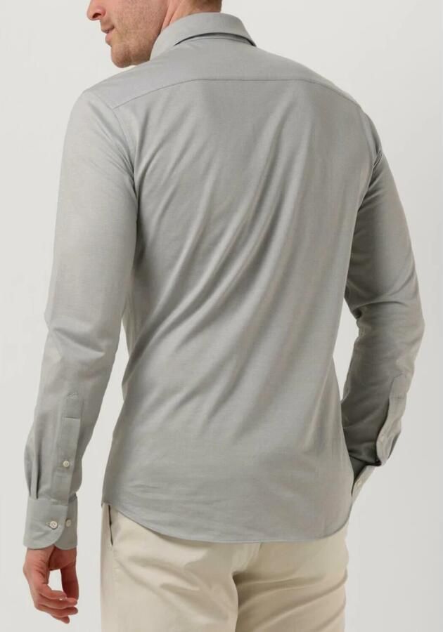 Profuomo business overhemd slim fit grijs effen knitted katoen - Foto 3