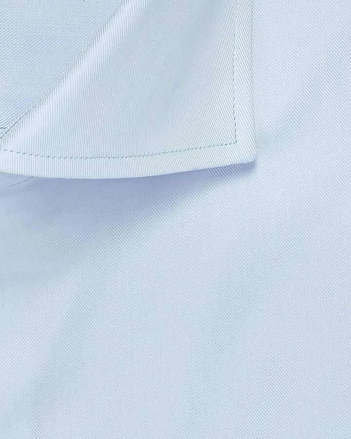 Profuomo overhemd mouwlengte 7 slim fit lichtblauw effen katoen - Foto 4