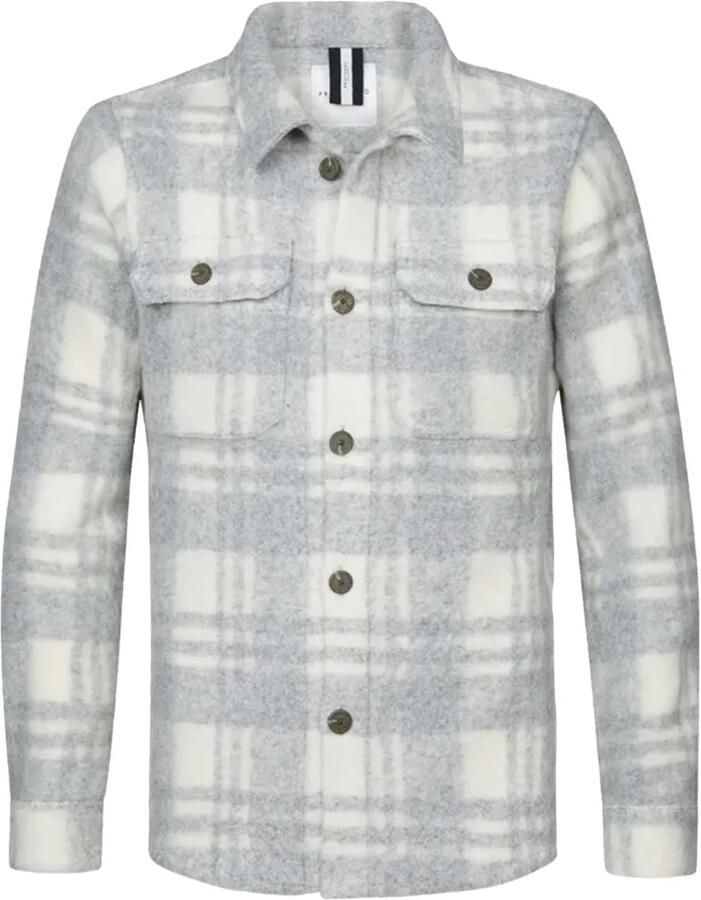 PROFUOMO Heren Overhemden Overshirt Knit Boil Wl Grijs