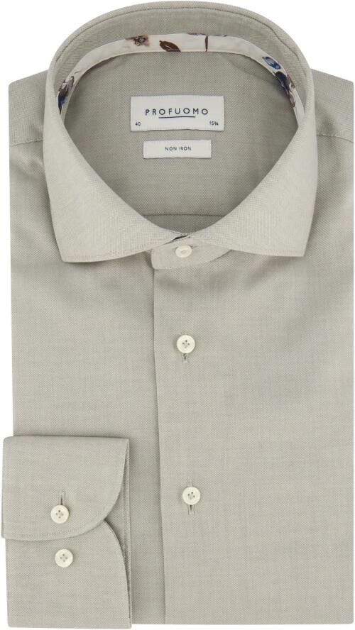 Profuomo Slim fit zakelijk overhemd met haaikraag model 'CUTAWAY'