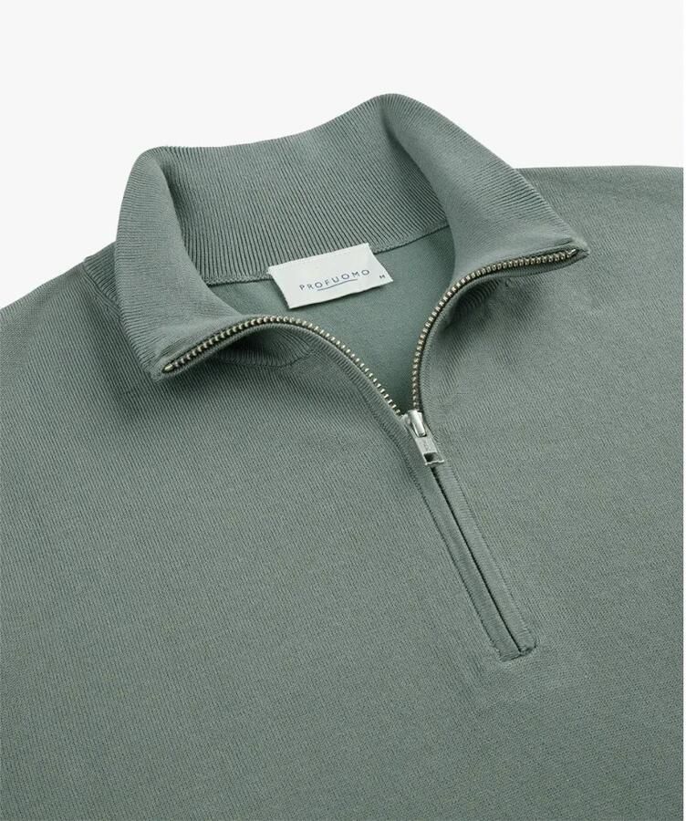 PROFUOMO Heren Truien & Vesten Pullover Half Zip Groen - Foto 3
