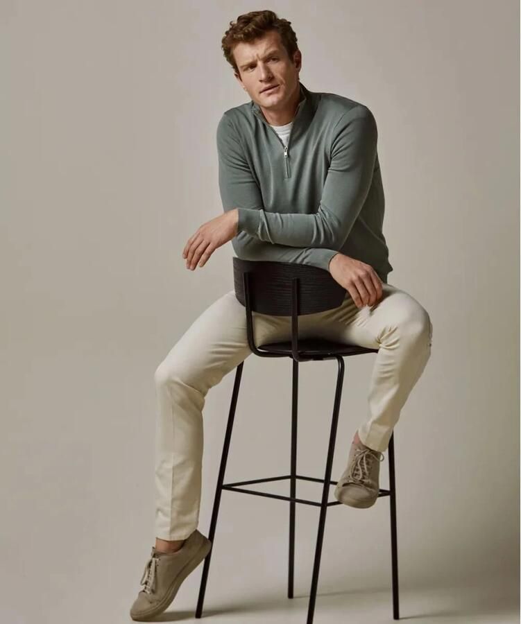 PROFUOMO Heren Truien & Vesten Pullover Half Zip Groen - Foto 5