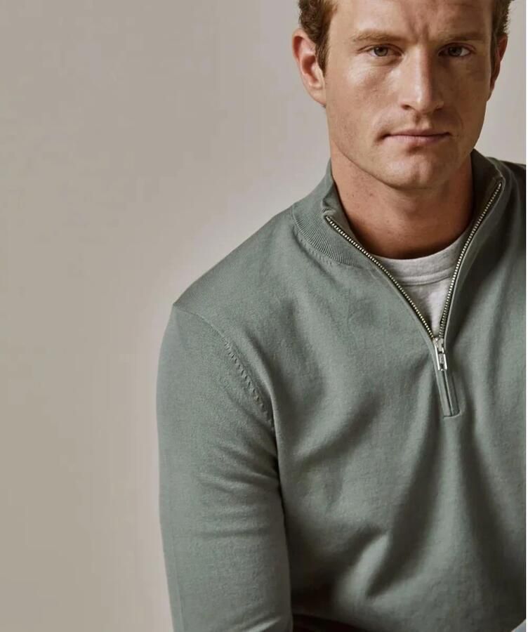 PROFUOMO Heren Truien & Vesten Pullover Half Zip Groen - Foto 4