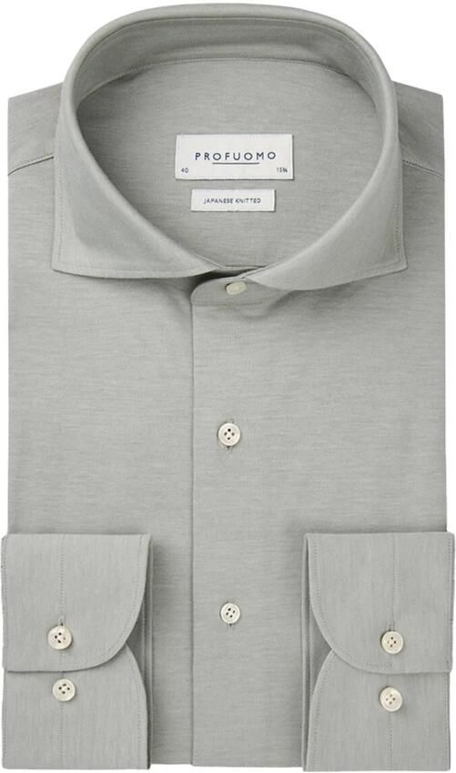 PROFUOMO Heren Overhemden Shirt X-cutaway Japanese Knitted Grijs - Foto 8