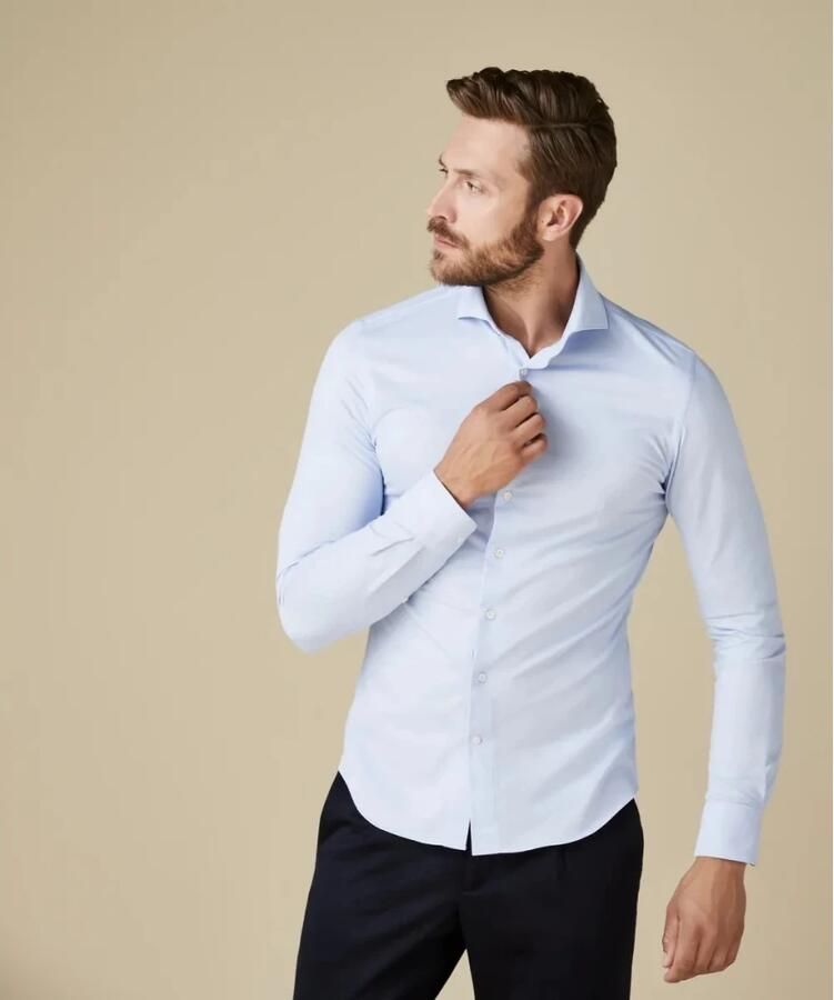 Profuomo Japanese Knitted Overhemd Shirt Pp2Hc10009 Blauw Heren - Foto 8