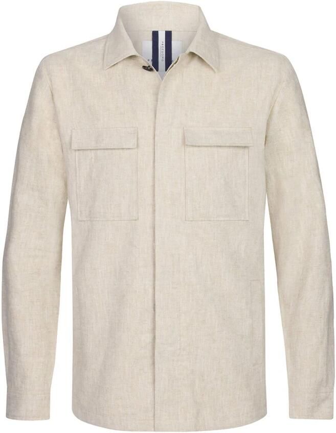 PROFUOMO Heren Overshirts Overshirt Cotton Linen Zand - Foto 9