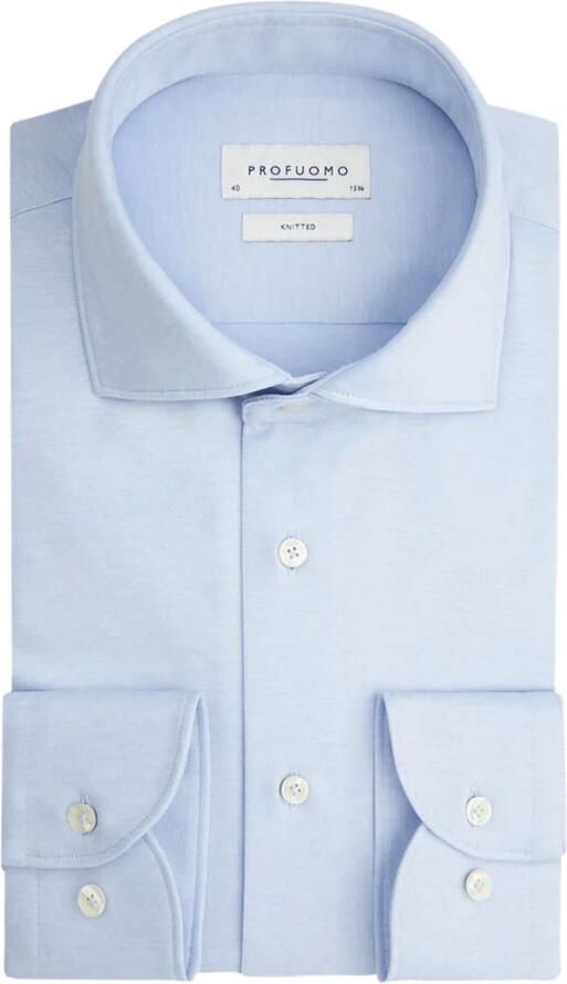 Profuomo Overhemd Lange Mouw Knitted Overhemd Lichtblauw - Foto 3