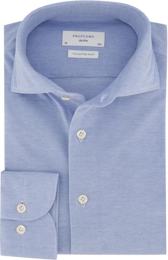 Profuomo Lichtblauwe Overhemdjurk van Katoen met Slim Fit Blue Heren - Foto 7