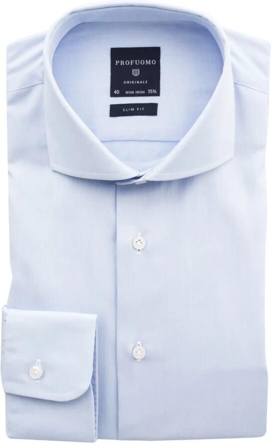 Profuomo Lichtblauwe Overhemdjurk van Katoen met Slim Fit Blue Heren - Foto 13