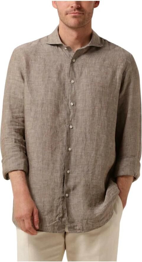 PROFUOMO Heren Overhemden Shirt X-cutaway Sc Linnen Bruin - Foto 3