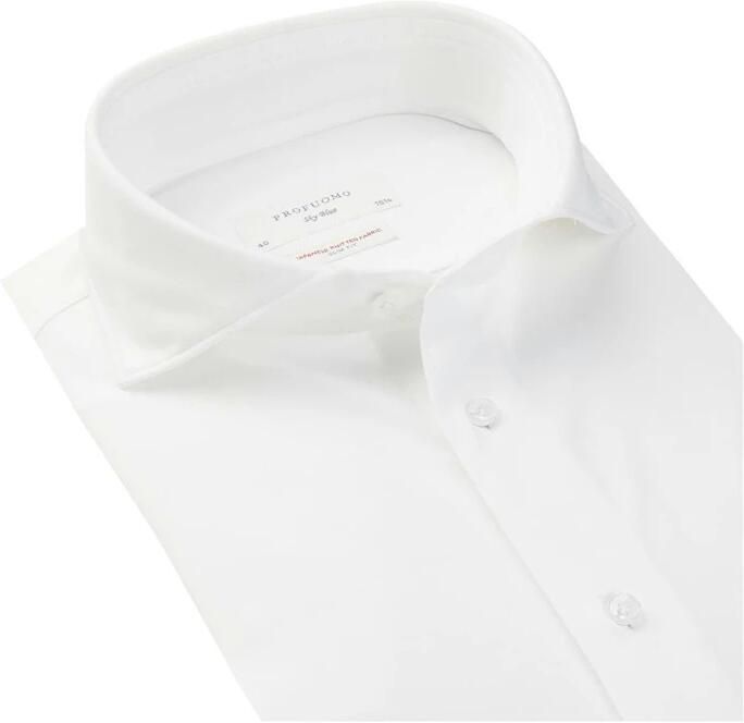 PROFUOMO Heren Overhemden Shirt X-cutaway Japanese Knitted Wit - Foto 16