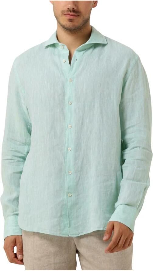 PROFUOMO Heren Overhemden Shirt X-cutaway Sc Linnen Mint - Foto 3