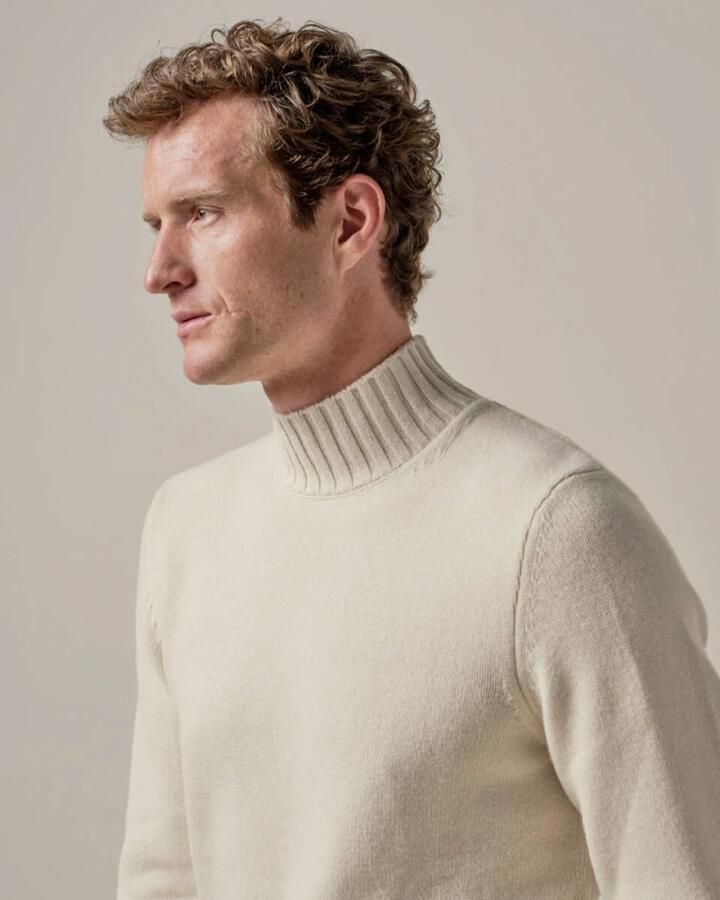 Profuomo Mock Neck Off White Pullover Beige Heren - Foto 2