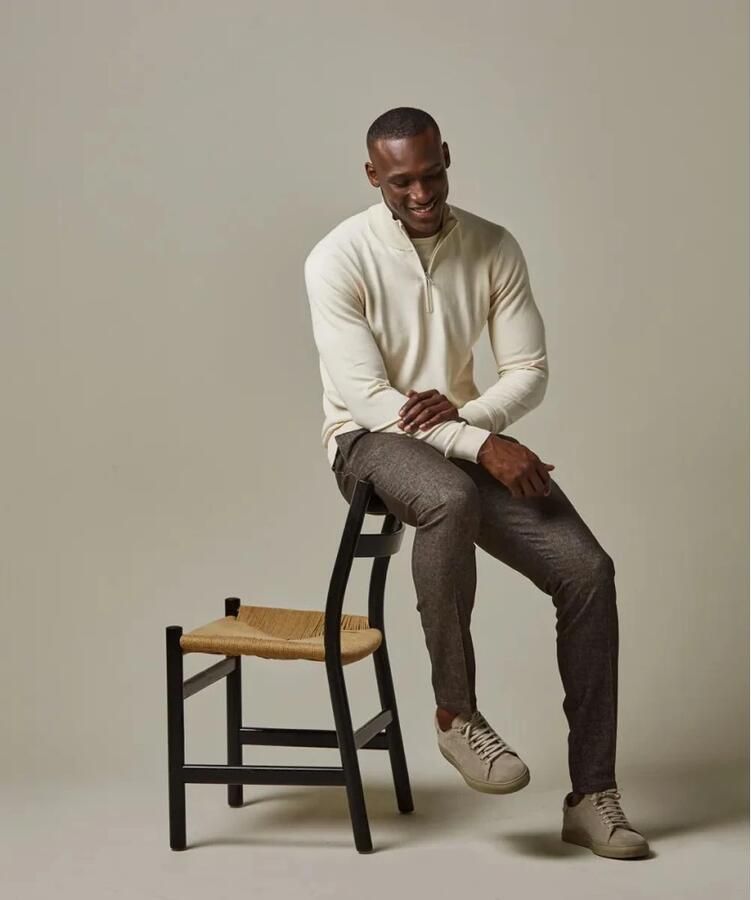 Profuomo Elegante ecru half zip trui Beige Heren - Foto 5